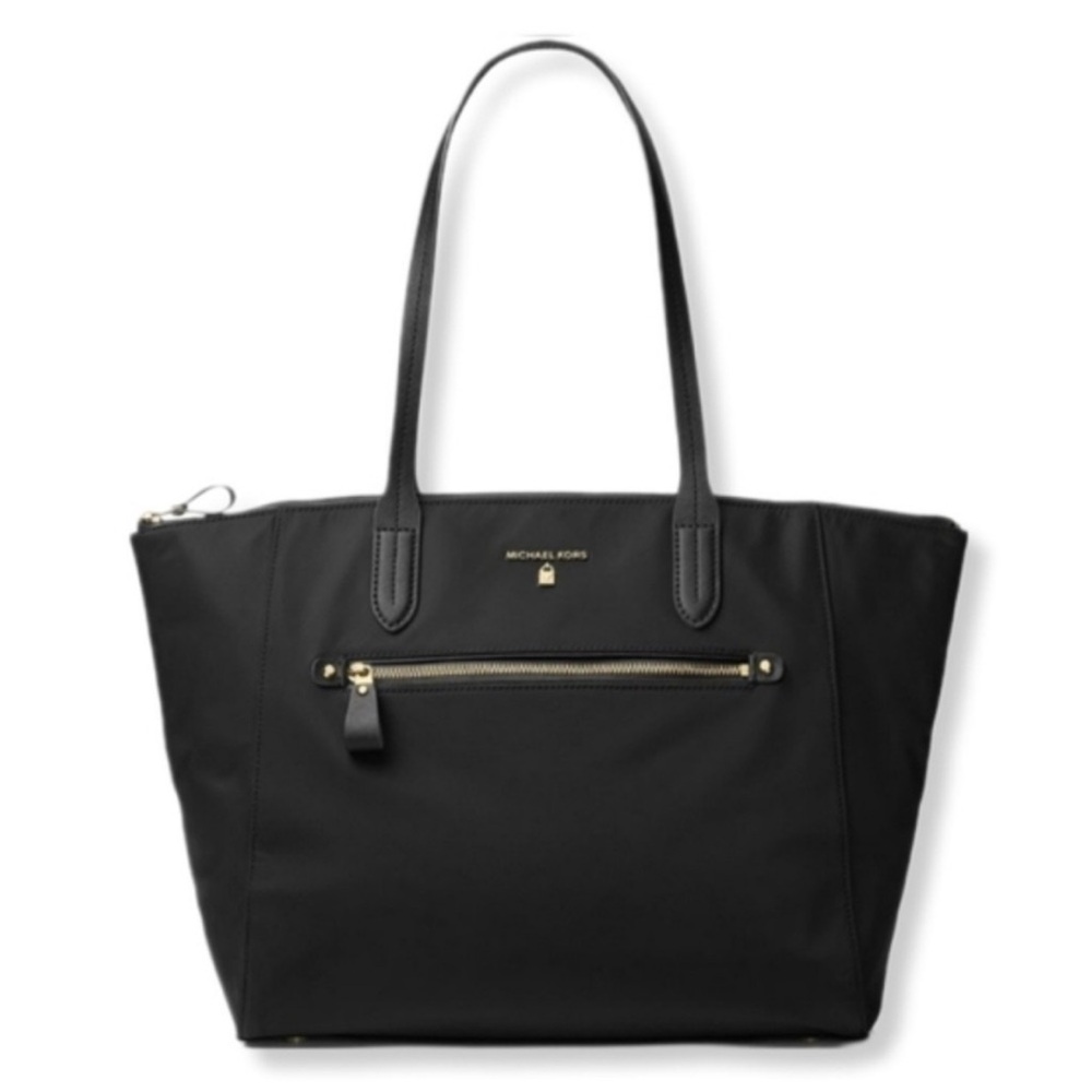 Michael Kors Black Tote with Gold Accents